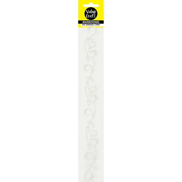 White Craft Flourish Self Adhesive Rhinestones